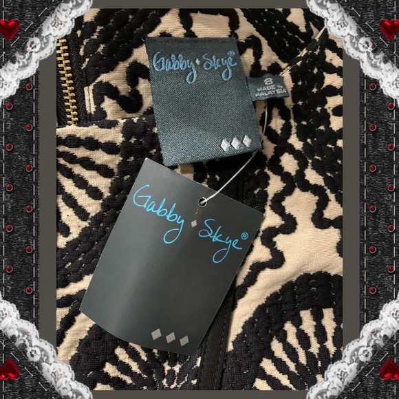 Gabby Skye Multi Embroiled Pattern Pleated Dress - Picture 9 of 9